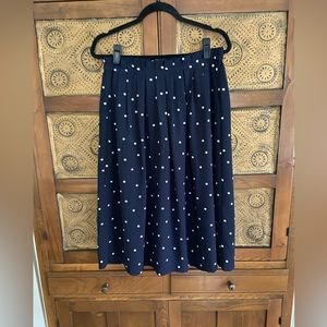 J Crew polka dot midi skirt.